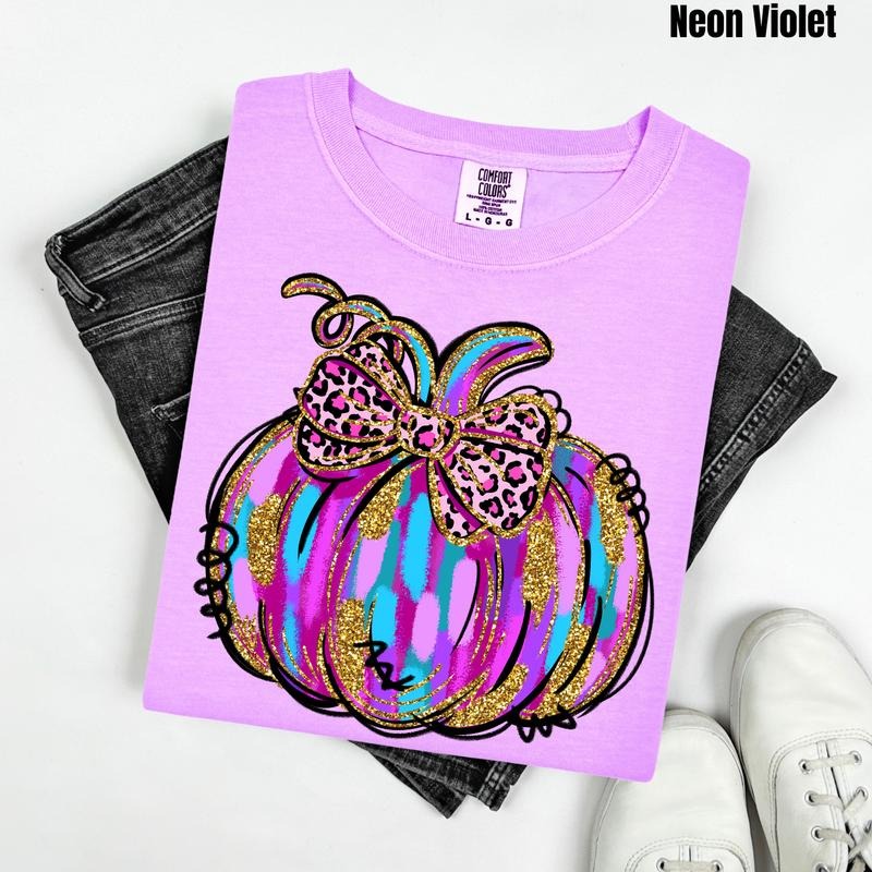Purple & Blue Painted Pumpkin Comfort Colors T-Shirt 'NLB' Hoodie, Sweatshirt | HypeDripTees.com