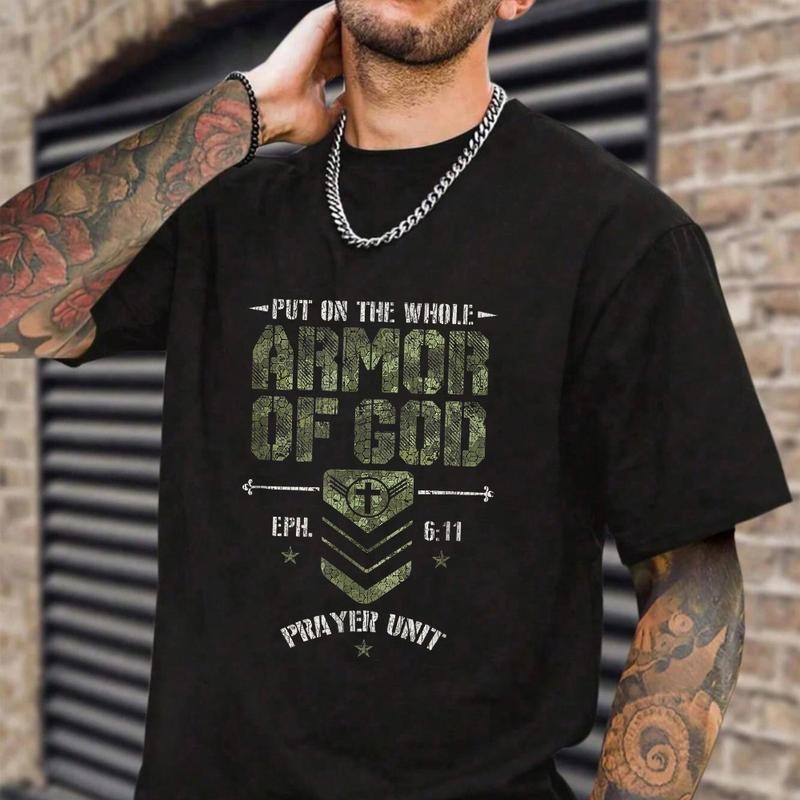 Put On The Whole Armor Of God Shirt Casual Style Crew Neck Short Sleeve T-Shirt Tops Trendy for Unisex, Perfect Gift...