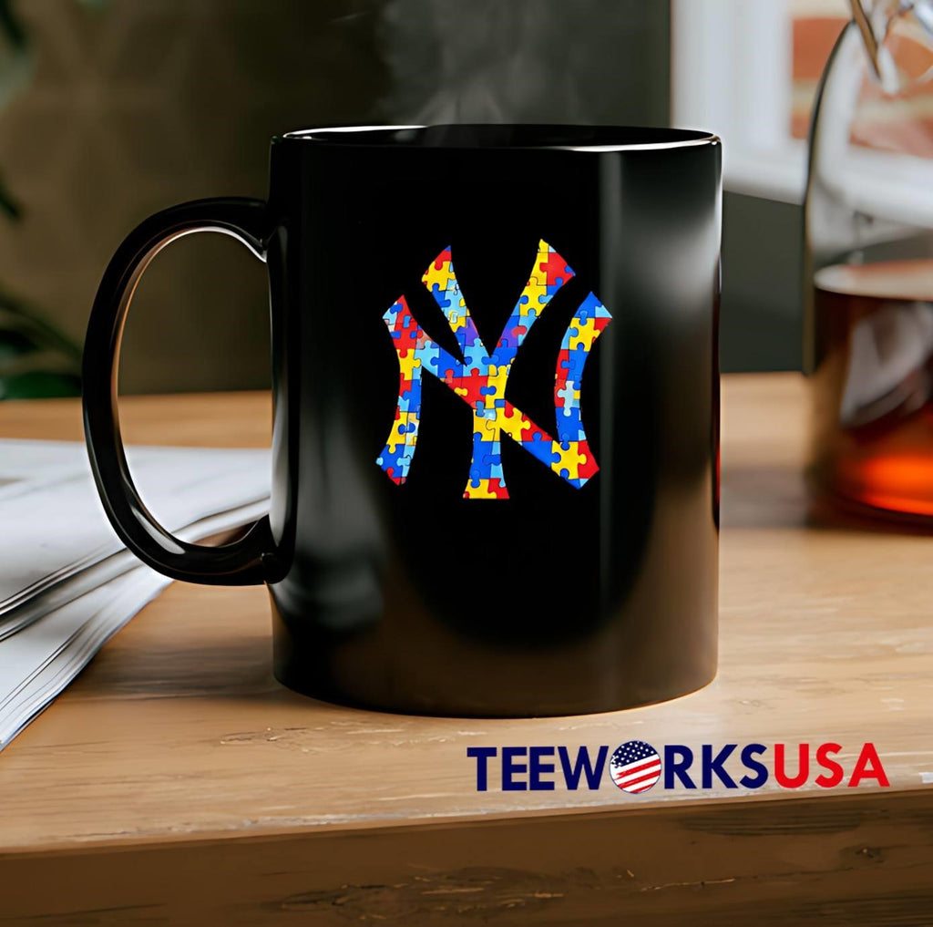 Puzzle Awareness Autism New York Yankees T-Shirt