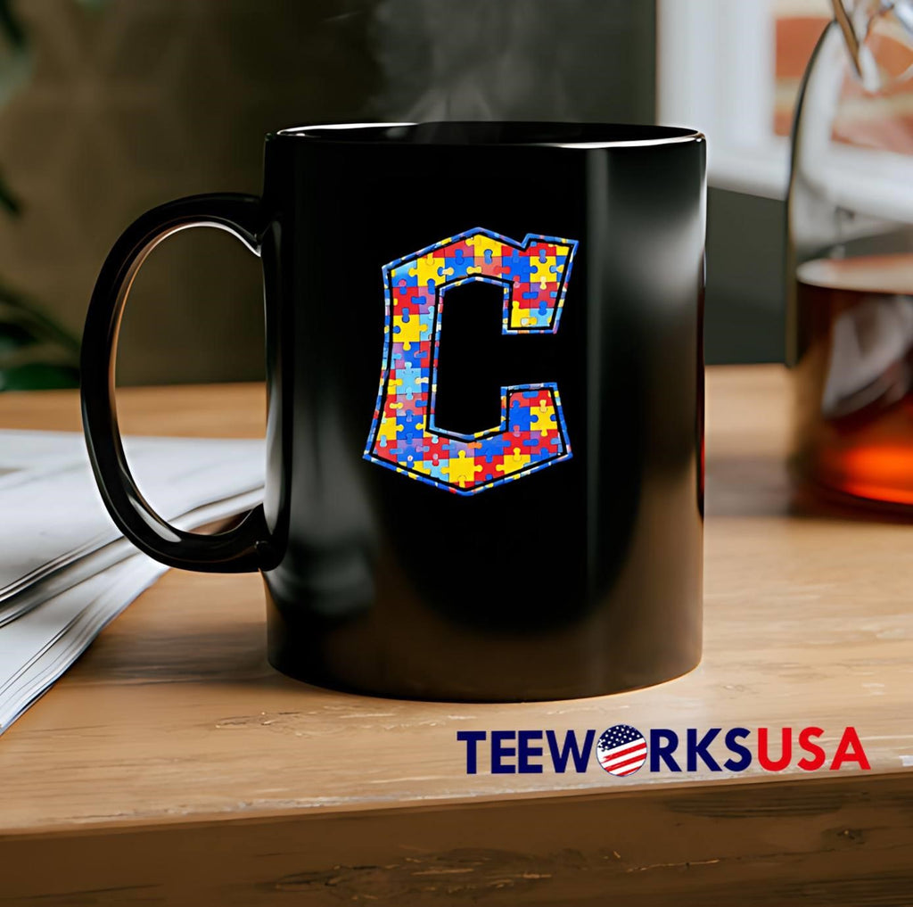 Puzzle Piece Alphabet C Letter Autism Awareness T-Shirt