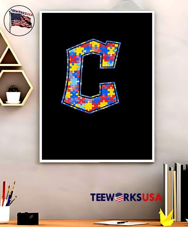 Puzzle Piece Alphabet C Letter Autism Awareness T-Shirt