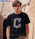 Puzzle Piece Alphabet C Letter Autism Awareness T-Shirt