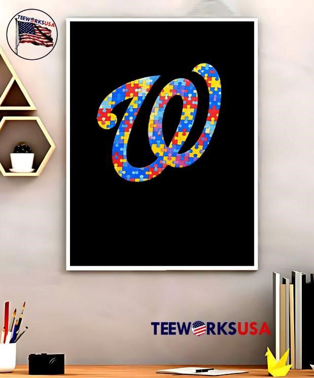 Puzzle Piece Logo Washington Nationals T-Shirt