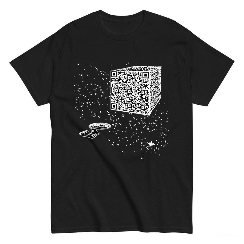 QR Code Cube We are The Borg T-Shirt, Funny 90s Tee Casual Cotton Hoodie, Sweatshirt | HypeDripTees.com