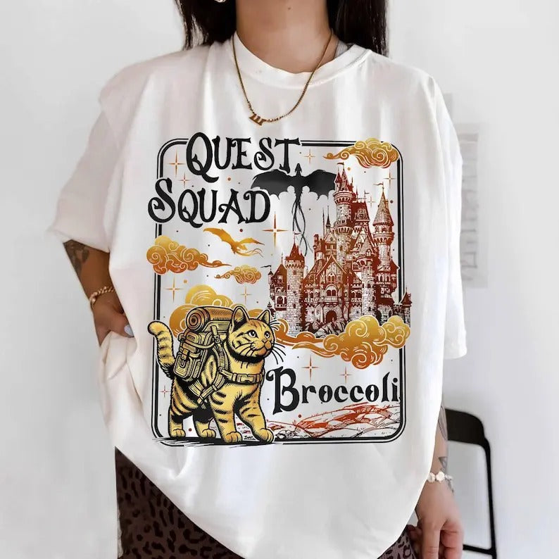 Quest Squad Broccoli Comfort Colors Shirt, Onyx Storm Shirt, Fourth Wing, Xaden Riorson, Ridoc Romantasy Fan Shirt,...