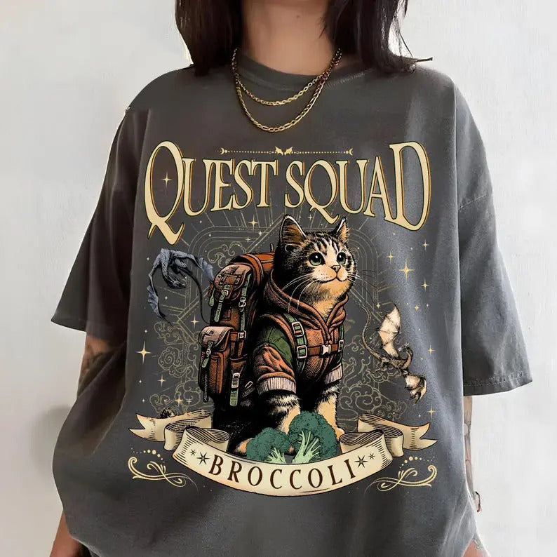 Quest Squad Comfort Color T-Shirt, Onyx Storm Book Inspired Tee, Fourth Wing T-Shirt, Fantasy Reader Gift, Novel Shirt,...