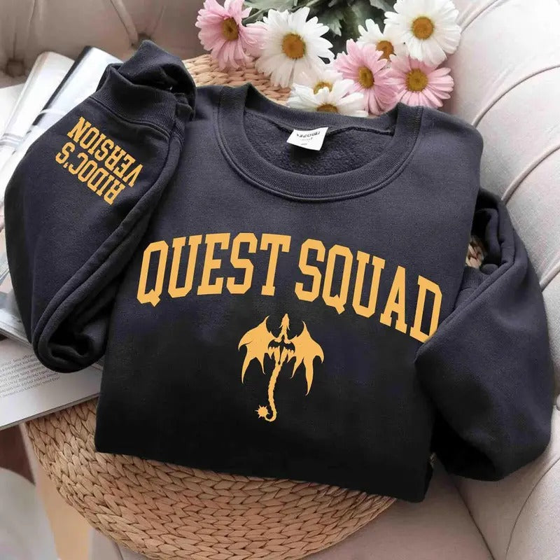 Quest Squad Onyx Storm Ridoc Sweatshirt,Onyx Storm Shirt, Basgiath War College Fourth Wing Shirt, Dragon Rider, Violet...