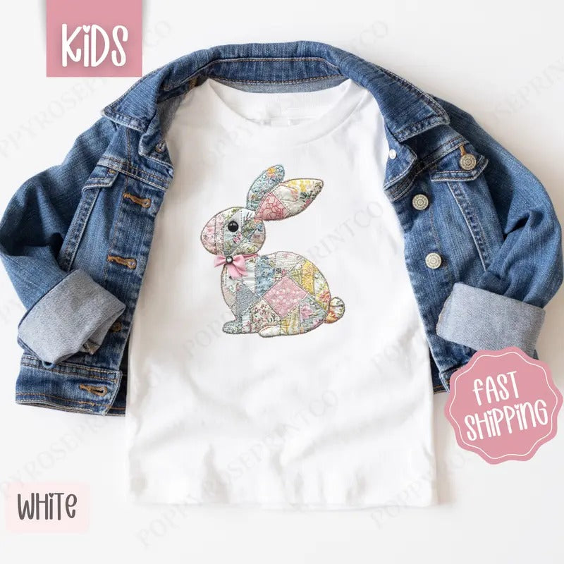 Quilted Bunny Shirt Children'S Easter Cute Bunny Shirt T-Shirts, Hoodie, Sweatshirt