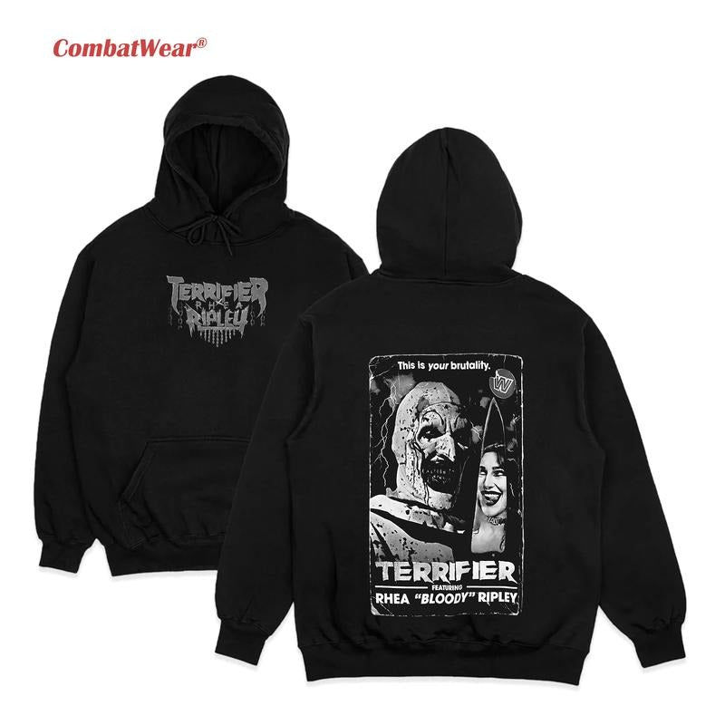 RHEA "BLOODY" RIPLEY x TERRIFIER HOODIE, Halloween Wrestling Hoodie, Vintage Wresting Shirt, Wrestling Graphic Hoodie,...