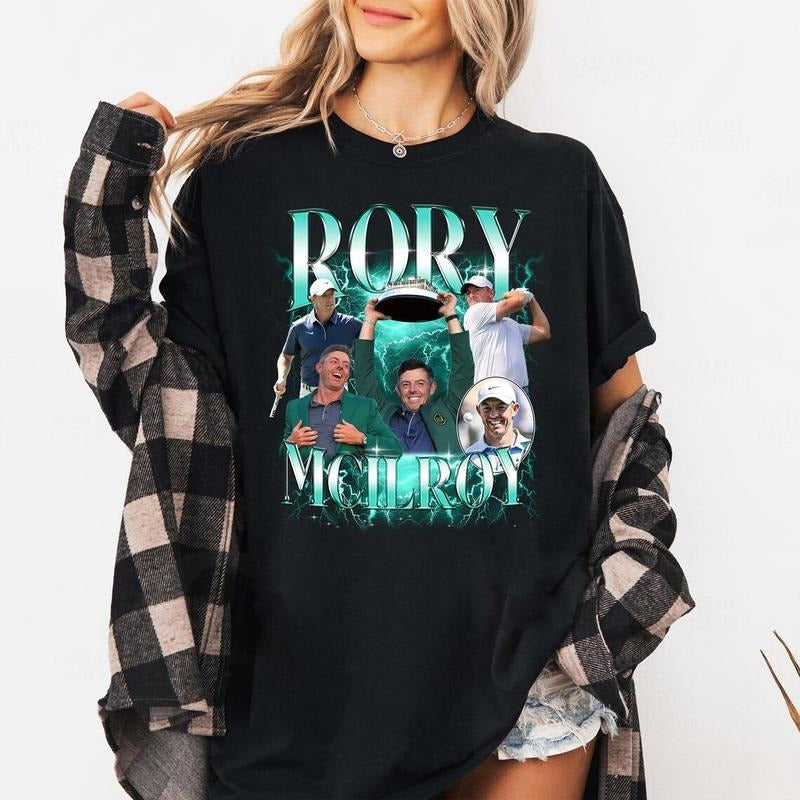 RORY MCILROY graphic tee, 2025 Golf Masters Tee, Golf Lover Gift, masters 2025 merch (Color Shirt- Black) Hoodie, Sweatshirt