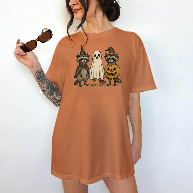 Raccoon Ghostie - T-Shirt, Unisex T-Shirt, Funny Tee, Comfortable Shirt, Hallowen Theme Hoodie, Sweatshirt | HypeDripTees.com