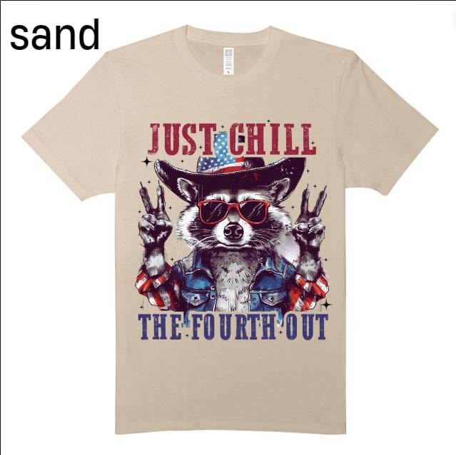 Raccoon Just chill the fourth out T-shirt, America Shirt, Retro 4th of July, Funny T-shirt, Raccoon , Raccoon Gifts...