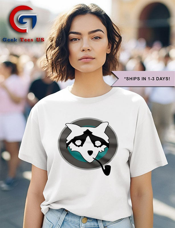 Raccoon with pipe shirt