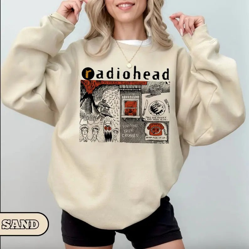 Radiohd Sweatshirt - I'm Tired Sleep Tonight Music Graphic Unisex Crewneck Sweatshirt T-Shirts, Hoodie | HypeDripTees.com