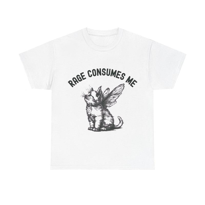 Rage Consumes Me Funny Cat Shirt, Graphic Unisex Tee Hoodie, Sweatshirt | HypeDripTees.com