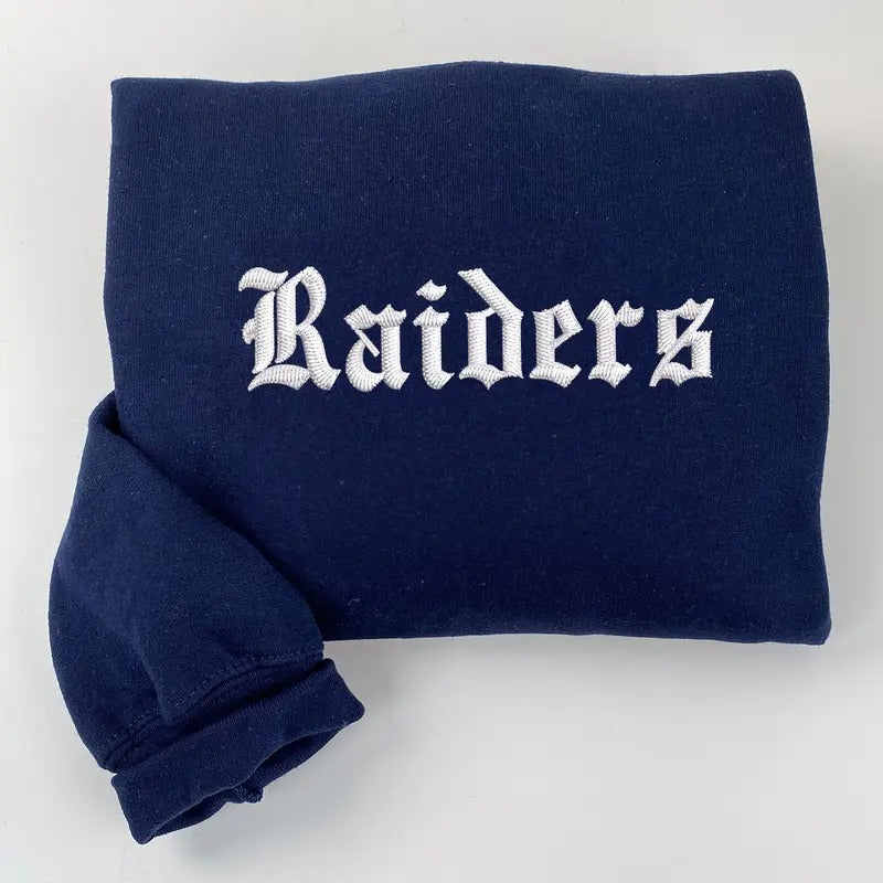 Raiders Embroidered Sweatshirt, Football Fan Gift T-Shirts, Hoodie | HypeDripTees.com