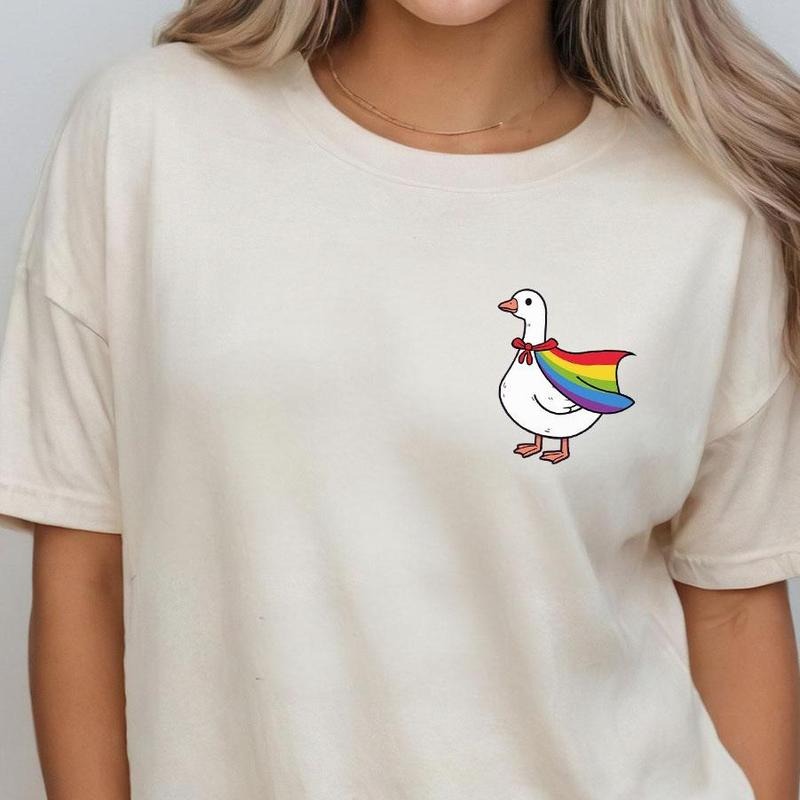 Rainbow Goose Shirt, LGBT Shirts, Pride Month Gifts, Gay Shirt, Transgender Shirt, Human Rights Shirt, LGBTQ+ Tee, Shirts...
