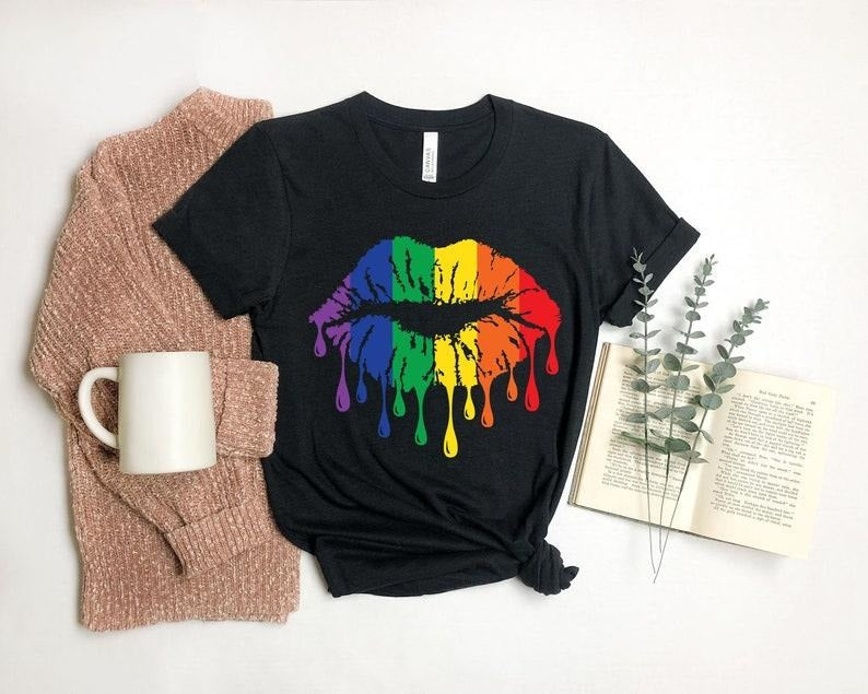 Rainbow Pride Shirt, Rainbow Lips Shirt, Lips Shirt, Lgbt Shirt, Pride Shirt, Lgbt Pride Shirt, Pride tee, Lgbt, Love Is...