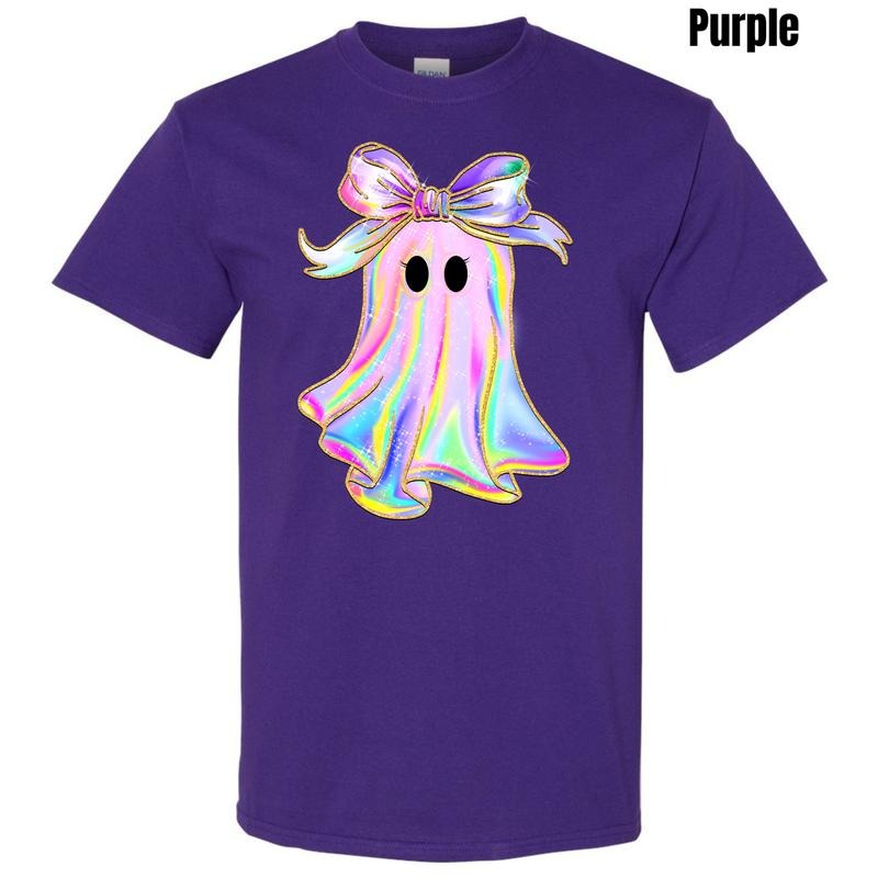 Rainbow Sparkle Ghost Gildan Short Sleeve T-Shirt 'NLB' Hoodie, Sweatshirt | HypeDripTees.com