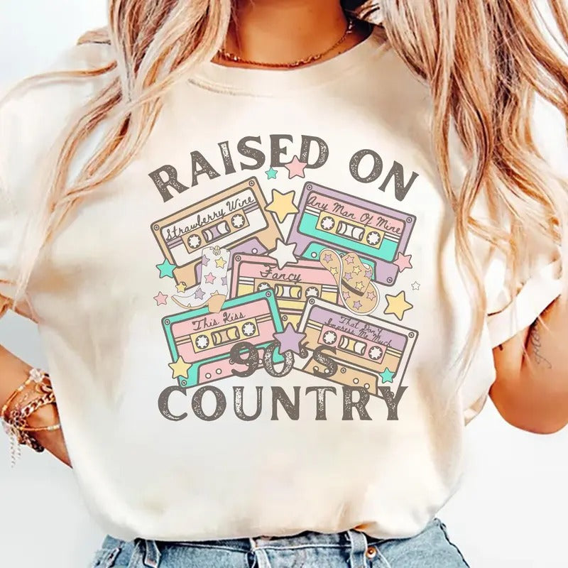 Raised On 90's Country Cowboy Shirt, Sweatshirt, Hoodie | HypeDripTees.com