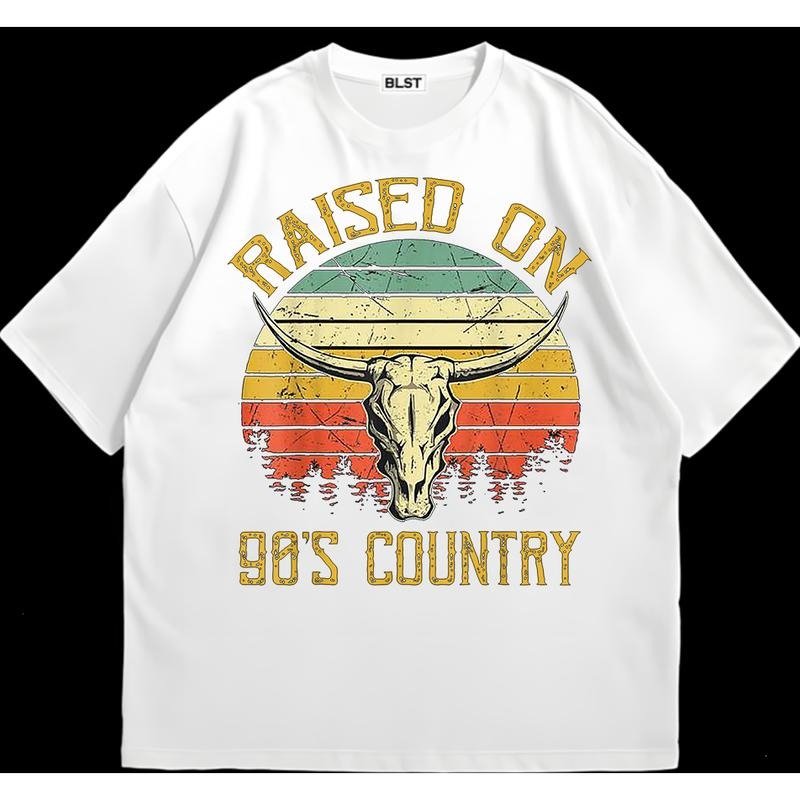 Raised On 90s Country T-Shirt Unique Graphic Tee You Can Customize Soft Cotton Hoodie, Sweatshirt | HypeDripTees.com