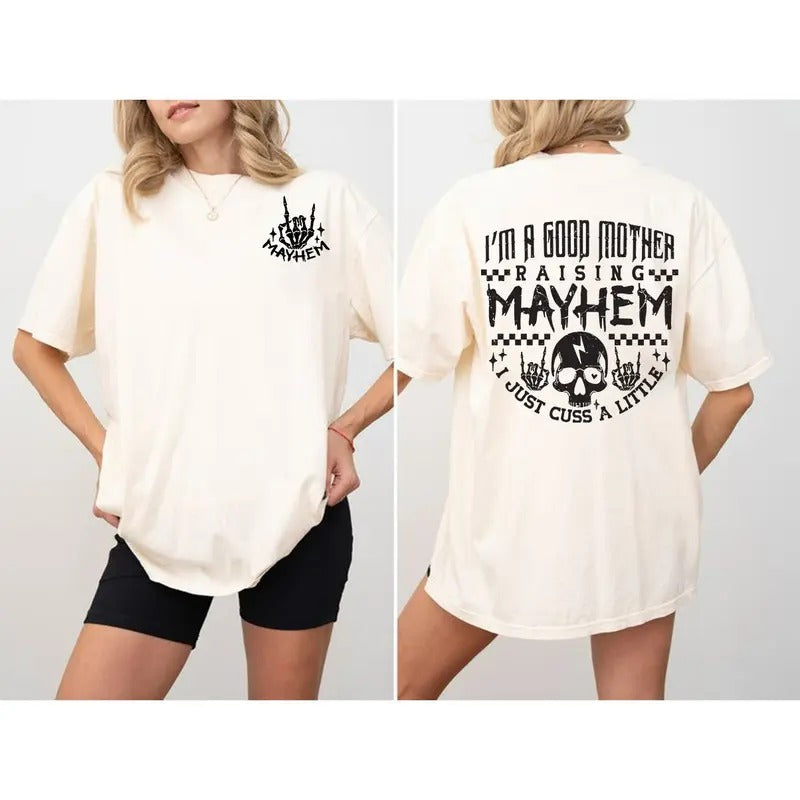 Raising Mayhem Shirt, Snarky Sassy Mom Skeleton Shirt, Motherhood Shirt, Popular Mom Cut Shirts Sarcastic mom Mother's...
