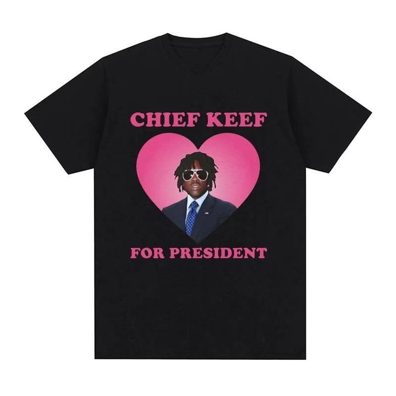 Rapper Chief Keef for President T Shirt Men Fashion Casual Short Sleeve T-shirt Aesthetic Vintage Oversized T-shirts...