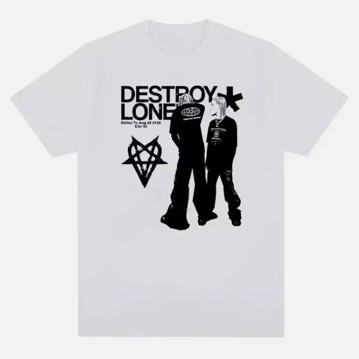 Rapper Playboi Lonely Graphic T-Shirt Men's Fashion Harajuku, Daily Casual, Grahpic tees, Cotton T-Shirt, Crew Neck...