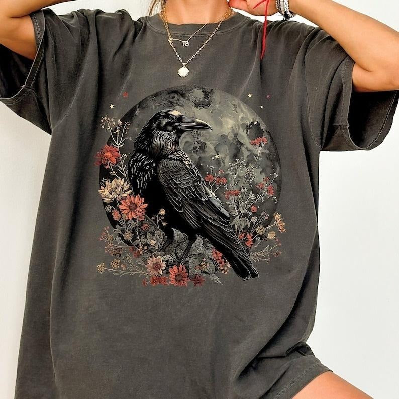 Raven Shirt, Edgar Allan Poe Shirt Dark Academia Shirt Literary Shirt Crow Shirt, Nevermore Shirt Hoodie, Sweatshirt