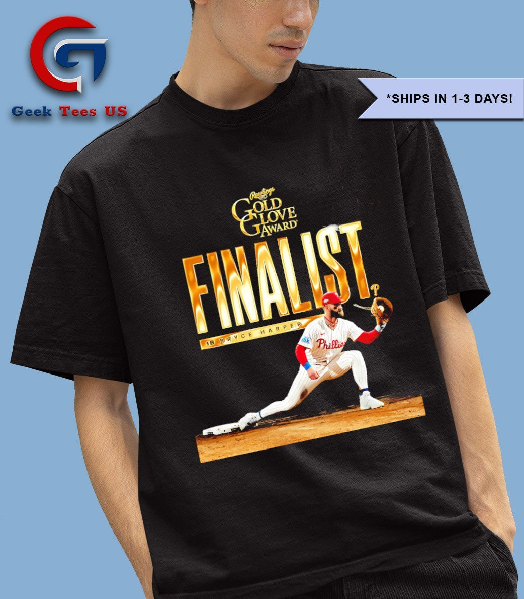 Rawlings Gold Glove Award Finalist Bryce Harper Philadelphia Phillies baseball shirt