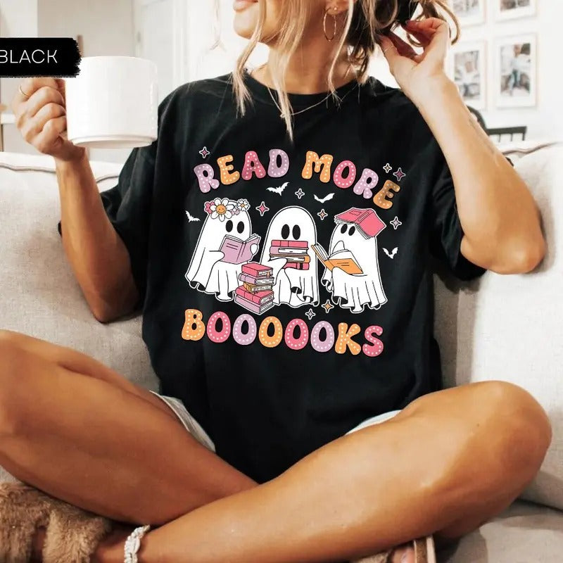 Read More Books Spooky Teacher Shirt, Halloween Shirt for Teacher, Teacher Halloween Shirt, Groovy Ghost Teacher Tshirt,...