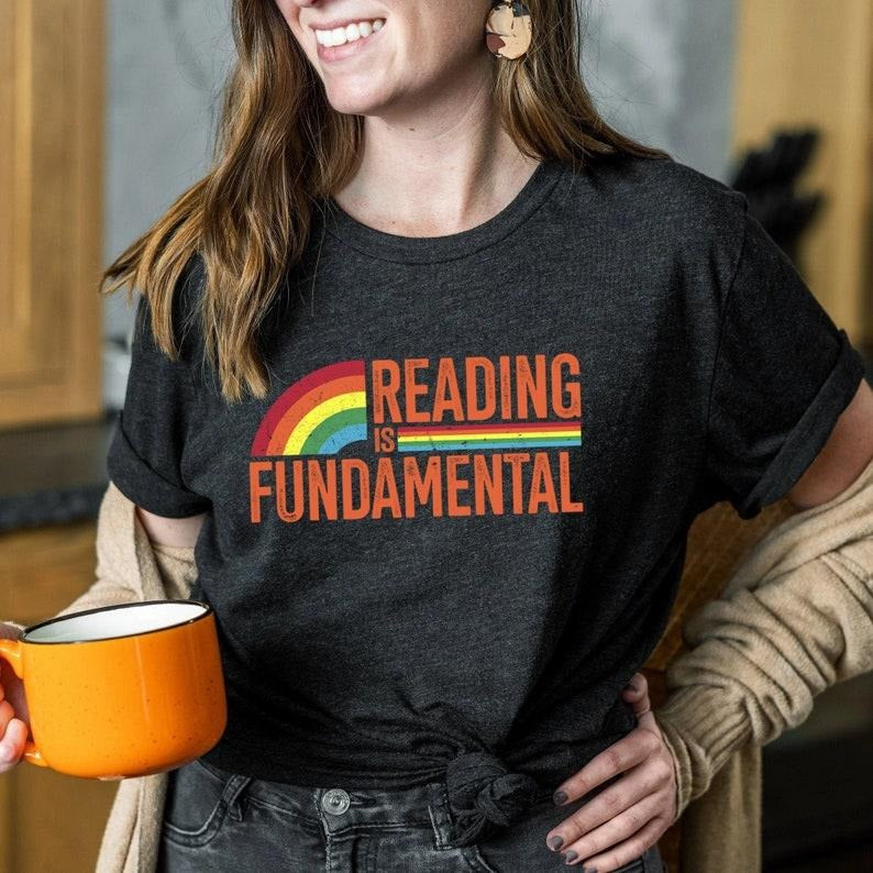 Reading Is Fundamental Geeky Bookworm Poetry Lover Literature Shirt, Librarian Shirt, Librarian Shirt, Book Nerd Gift,...