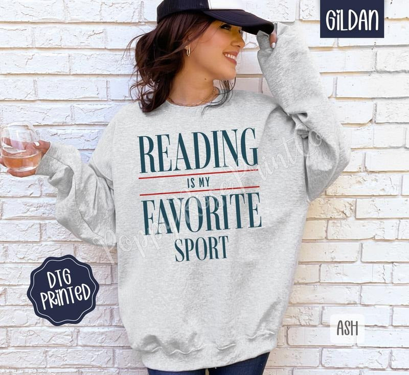 Reading Is My Favorite Sport Sweatshirt, Trendy Women's Sweater T-Shirts, Hoodie | HypeDripTees.com