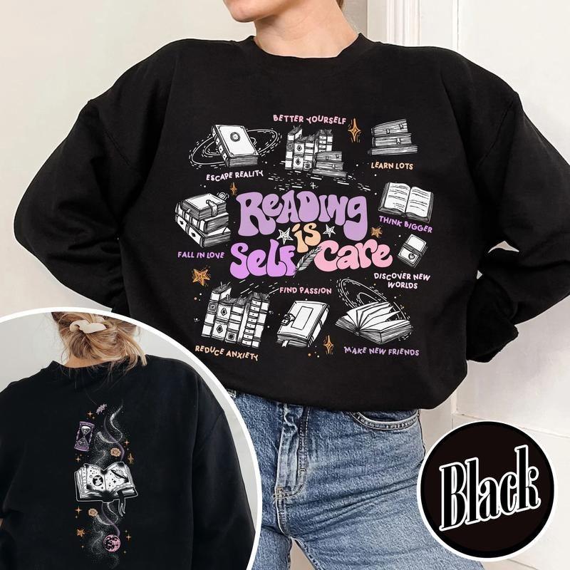 Reading Is Self Care Sweatshirt, Reading Is Self-Care Shirt, Reading Is Self Care Shirt, Reading Is Self-Care, Book Shirt...