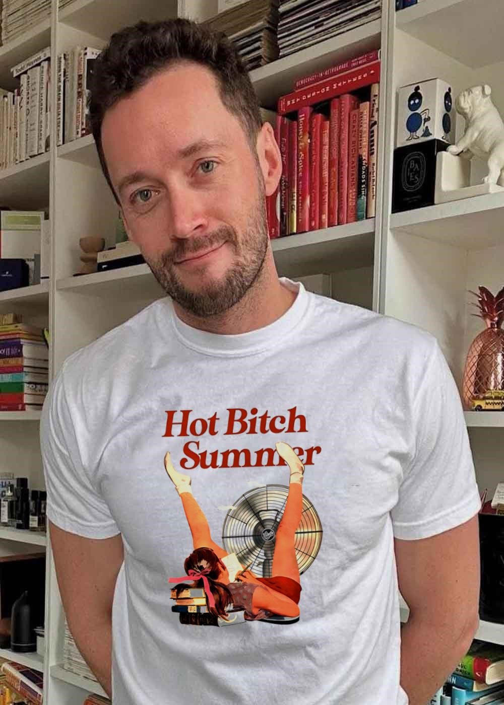 Reading and Relaxing with a Fan Hot Bitch Summer T-Shirt
