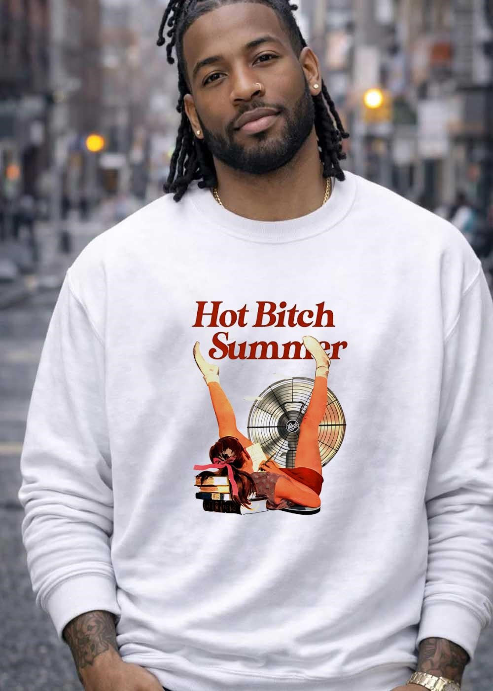 Reading and Relaxing with a Fan Hot Bitch Summer T-Shirt