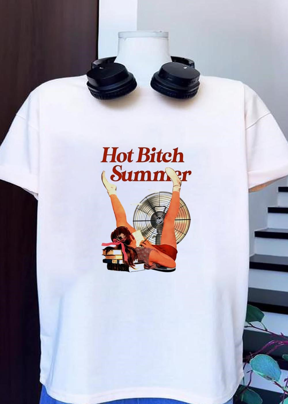 Reading and Relaxing with a Fan Hot Bitch Summer T-Shirt