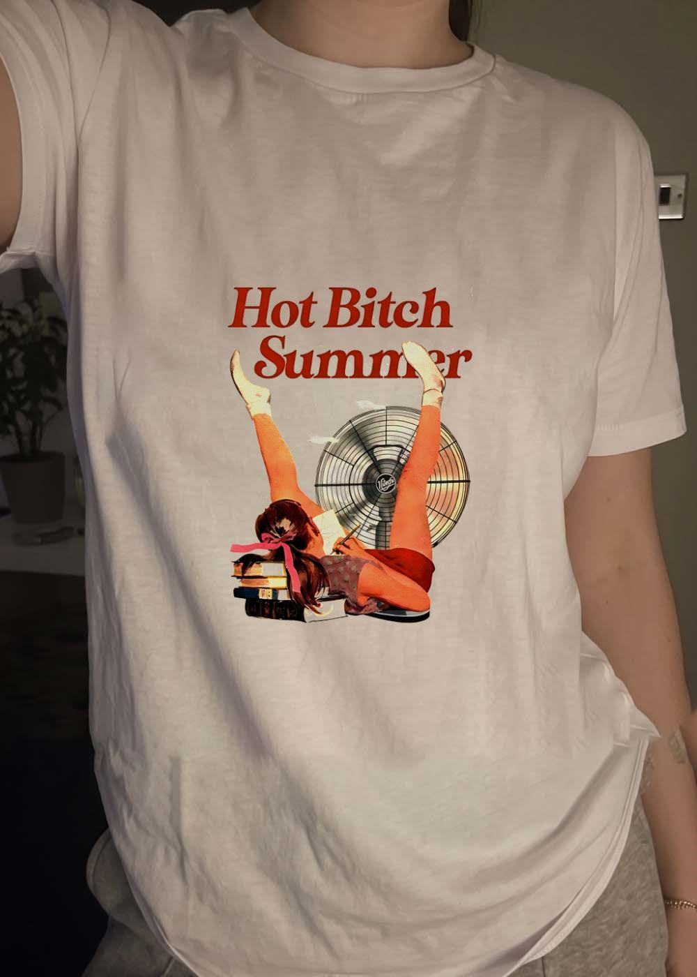 Reading and Relaxing with a Fan Hot Bitch Summer T-Shirt