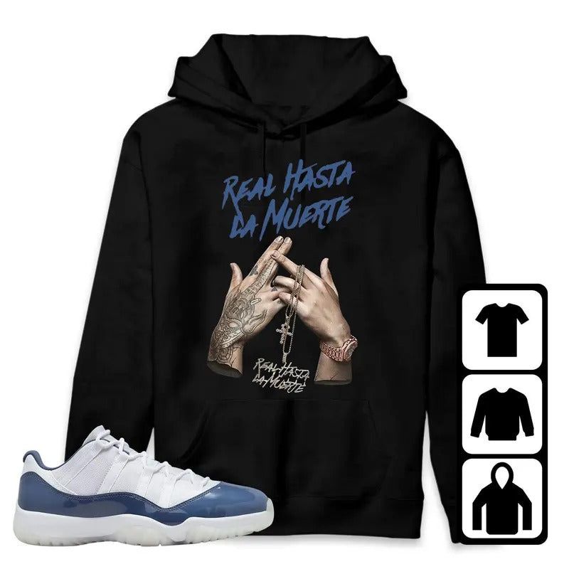 Real Hasta La Muerte Diffused Blue Shirt Match Sneaker Rap Hiphop Shirt Fabric T-Shirts, Hoodie, Sweatshirt