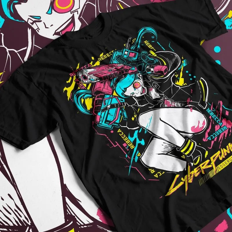 Rebecca Shirt- Cyberpunk Edgerunner, Anime Game Final Boss, Top Game Sweatshirt, Otaku Ropa Sweater, Clothing Merch Gift...