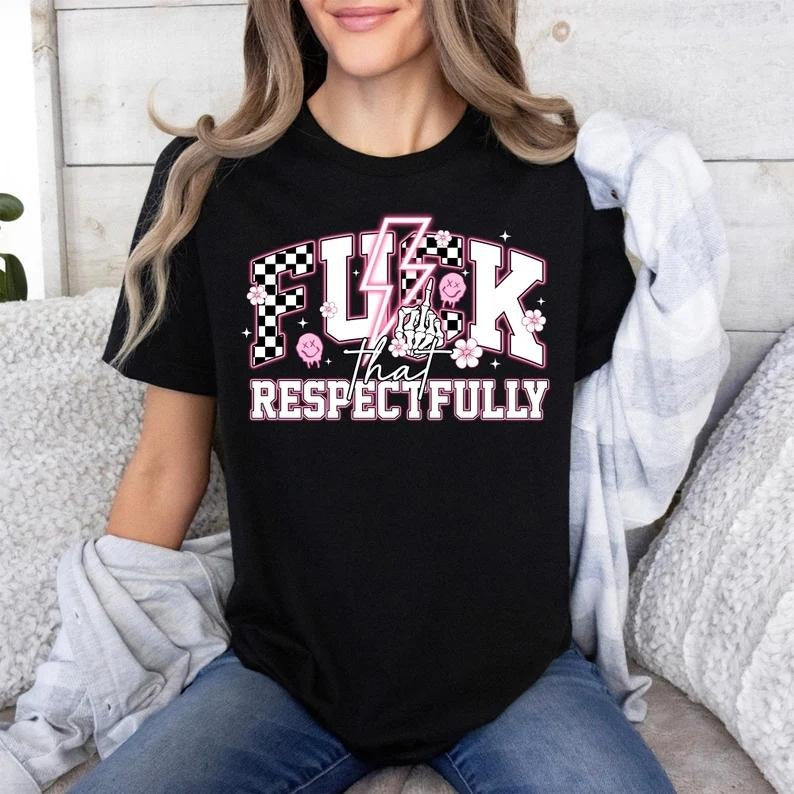 Rebellious - inspired Fashion T - Shirt: Showcase Attitude with a Checkered and Graphic