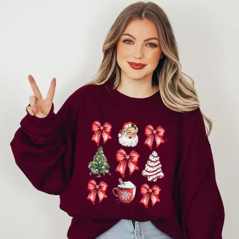 Red Coquette Christmas Shirt, Cute Xmas Shirt, Women's Holiday Tee, Sweatshirt, Hoodie | HypeDripTees.com