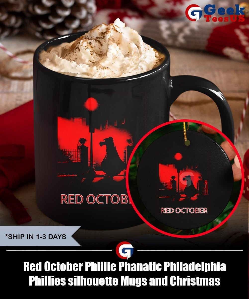 Red October Phillie Phanatic Philadelphia Phillies silhouette shirt