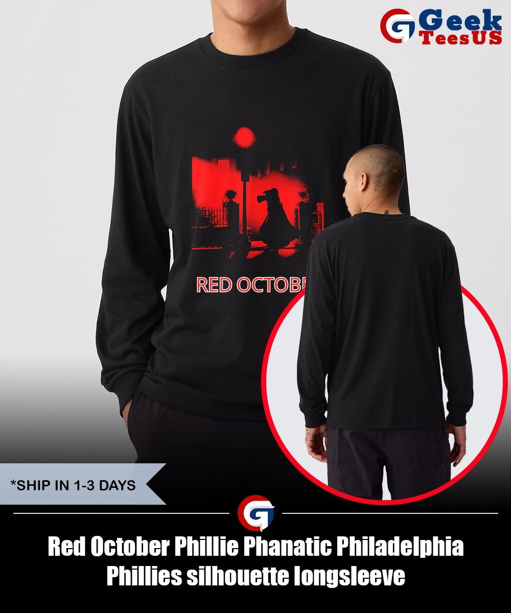Red October Phillie Phanatic Philadelphia Phillies silhouette shirt