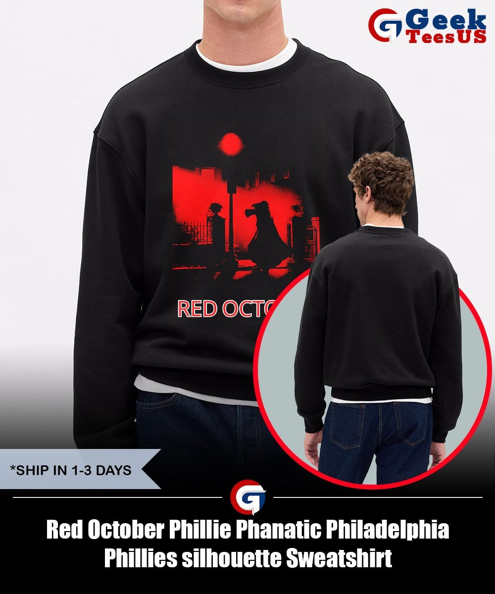 Red October Phillie Phanatic Philadelphia Phillies silhouette shirt