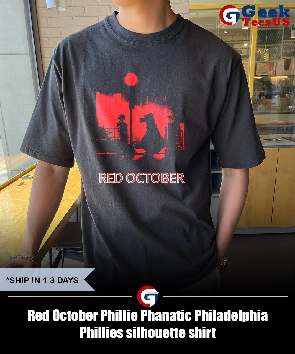 Red October Phillie Phanatic Philadelphia Phillies silhouette shirt