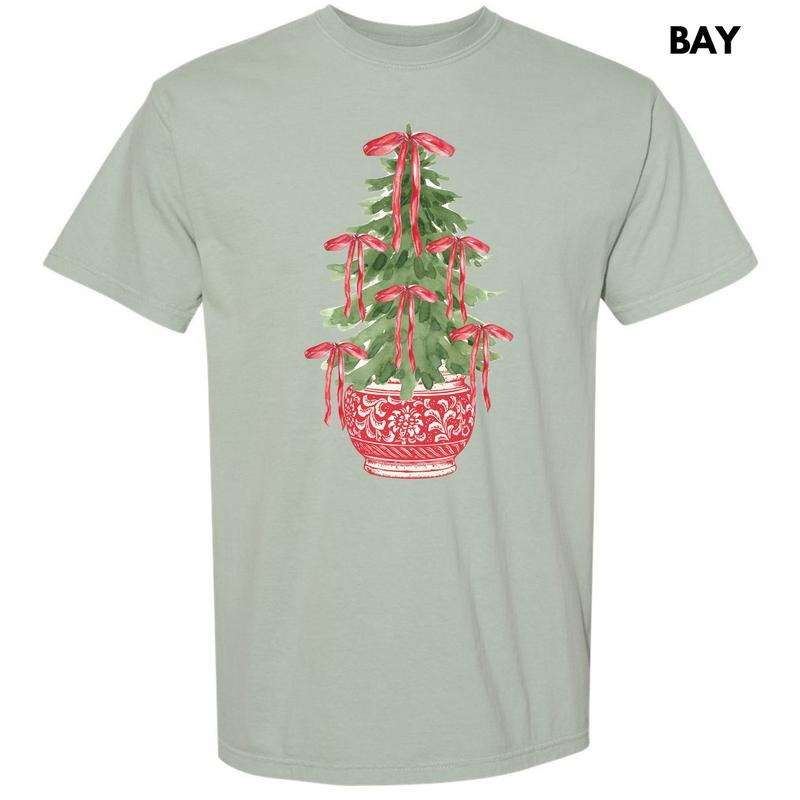 Red Potted Christmas Tree Comfort Colors T-Shirt 'NLB' Hoodie, Sweatshirt | HypeDripTees.com