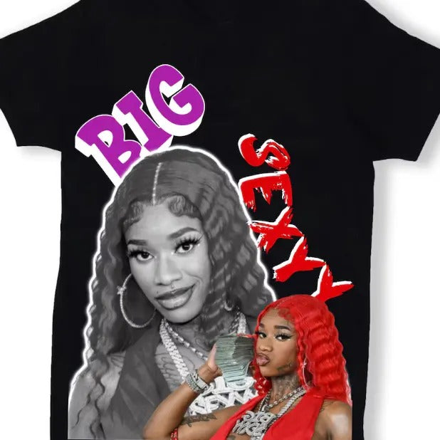 Red Purple Sexyy Red Graphic T-shirt, Heavy Cotton Tee Hoodie, Sweatshirt | HypeDripTees.com