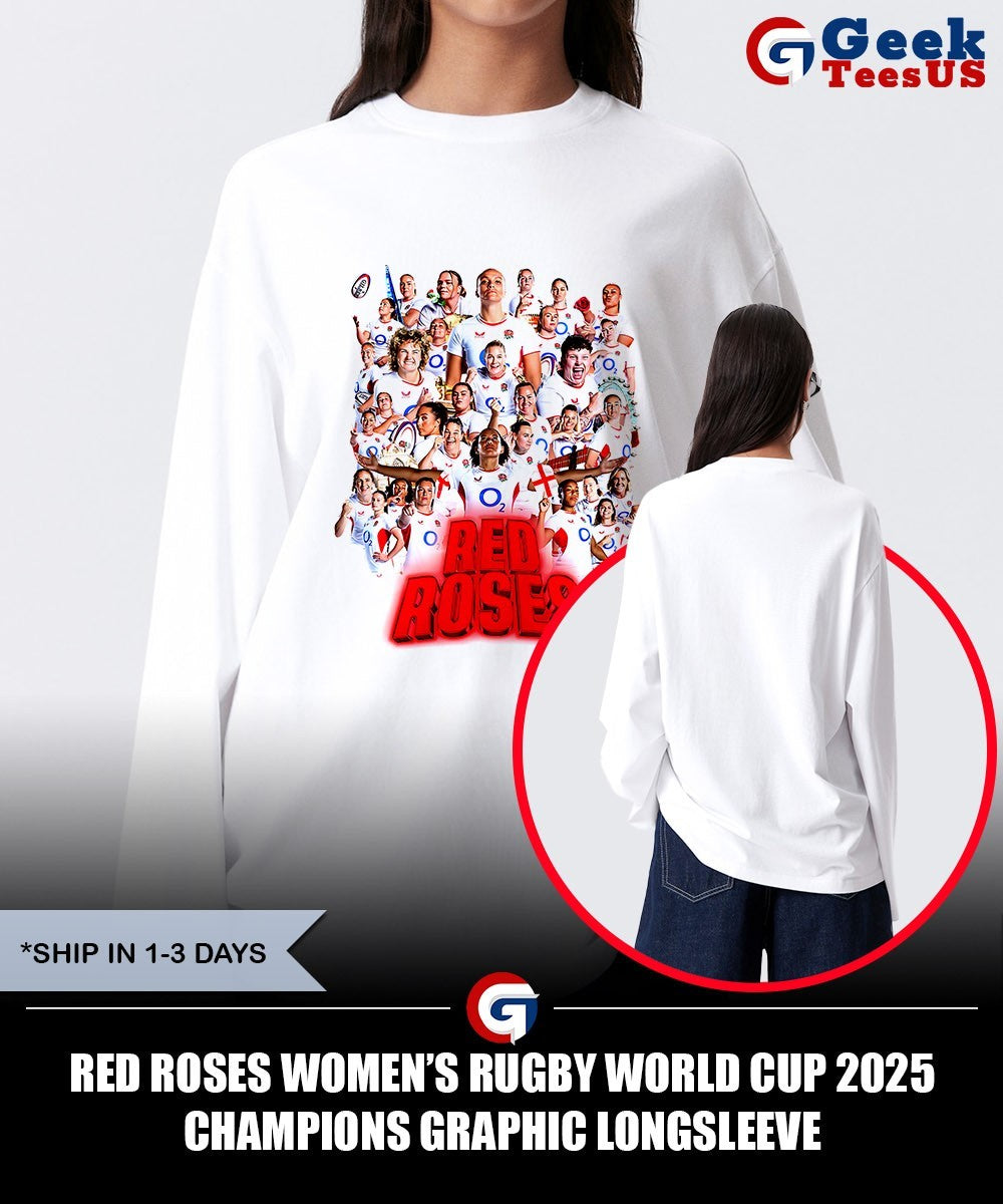 Red Roses Women’s Rugby World Cup 2025 Champions graphic shirt