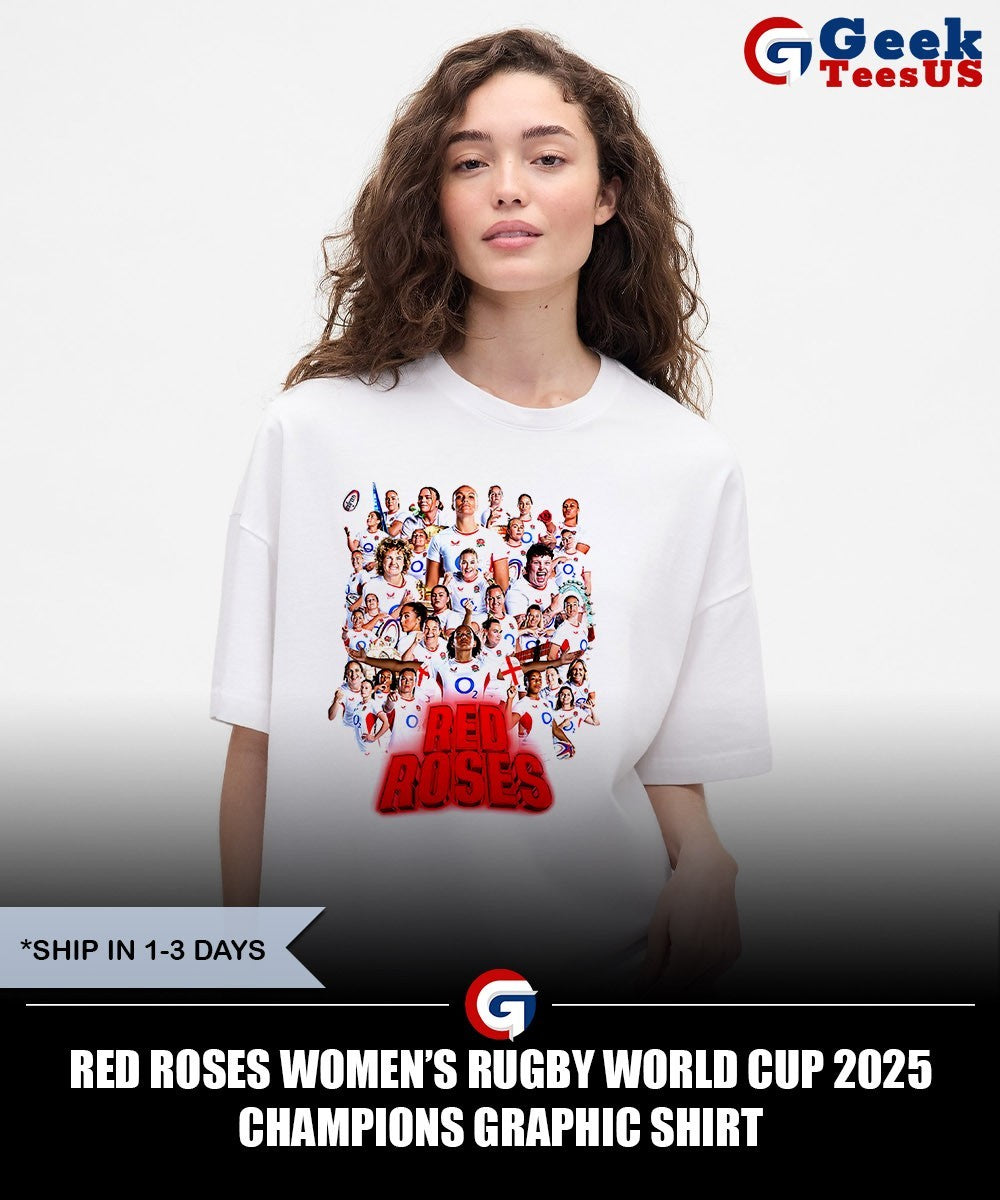 Red Roses Women’s Rugby World Cup 2025 Champions graphic shirt